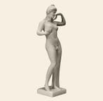 Beeld, Ermafrodito - Statua in marmo - 30 cm - Marmer, Antiek en Kunst