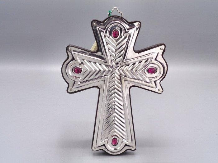 Kruis - .925 zilver, en natuurlijke hardstenen - 1990-2000, Antiek en Kunst, Antiek | Zilver en Goud