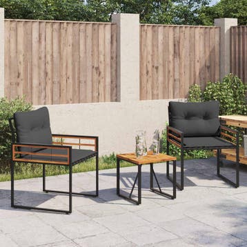 vidaXL Buitenmeubels set 3 st Middelgrijs, Verzenden, Nieuw