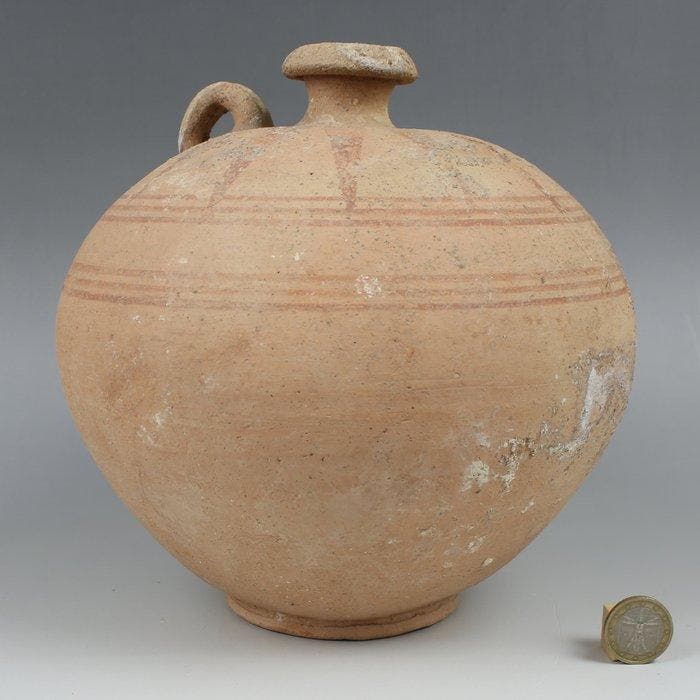 Bronstijd, Cypriotisch Aardewerk GIGANTISCHE kruik met decor, Collections, Minéraux & Fossiles