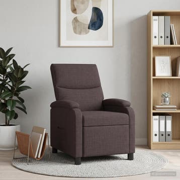 vidaXL Recliner Donkerbruin Stof, Huis en Inrichting, Fauteuils, Verzenden, Nieuw