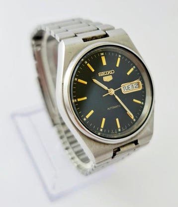 Seiko - Seiko 5 Automatic 7009-3130 Black & Gold Dial –