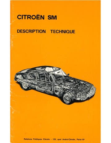1971 CITROEN SM INSTRUCTIEBOEKJE FRANS