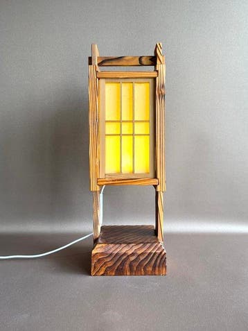 Traditional Japanese Hand-Carried Andon Lanternstyle Lamp