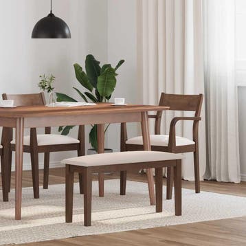 vidaXL Bank 90 cm massief hout rubber bruin, Huis en Inrichting, Verzenden, Nieuw