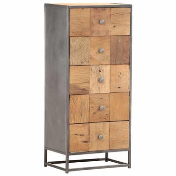 vidaXL Ladekast 45x30x100 cm massief gerecycled hout, Verzenden