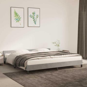 vidaXL Bedframe zonder matras 200x200 cm fluweel lichtgrijs, Verzenden, Nieuw
