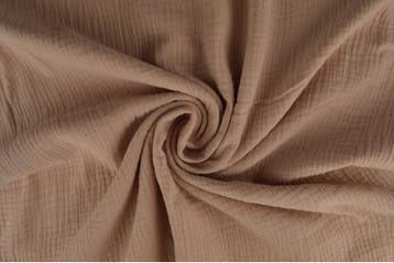 10 meter mousseline stof - dusty roze - Double gauze, Verzenden