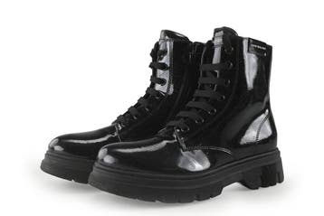 Tommy Hilfiger Veterboots in maat 38 Zwart, Verzenden, Zwart, Overige typen, Zo goed als nieuw