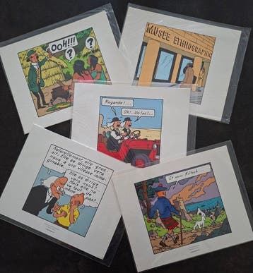 Tintin - 15 Lithographie des scènes dalbums Tintin - 15