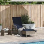 vidaXL Ligstoel Grijs en Marineblauw 200 x 55 x 92 cm poly, Verzenden, Nieuw
