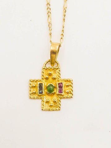 Ketting met hanger - 18 karaat Geel goud - Gemengde
