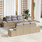 vidaXL Tuinbank Set met kussen 8 pcs Beige en Grijs poly, Verzenden, Nieuw