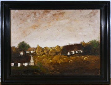 Lucien Van den Driessche (1926-1991) - Boerenhuizen met, Antiek en Kunst