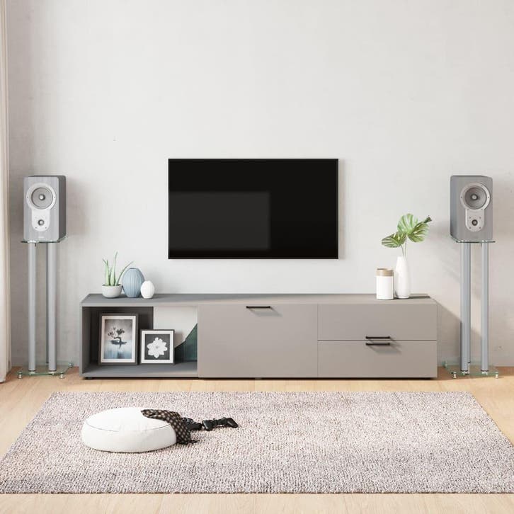 vidaXL Luidsprekerstandaards 2 st 3 pijlers gehard glas, TV, Hi-fi & Vidéo, Enceintes, Envoi