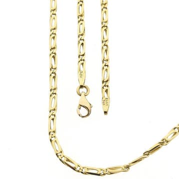 Gouden valkenoog schakelketting, Handtassen en Accessoires, Kettingen, Ophalen of Verzenden, Gebruikt, Goud, Goud