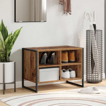 vidaXL Schoenenkast 60 x 35 x 44 cm Bewerkt hout Oud Hout, Verzenden