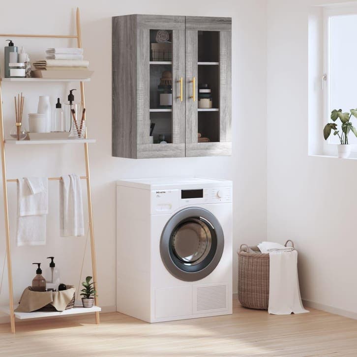 vidaXL Bovenkast 69,5x34x90 cm grijs sonoma eikenkleurig, Maison & Meubles, Armoires | Dressoirs, Envoi