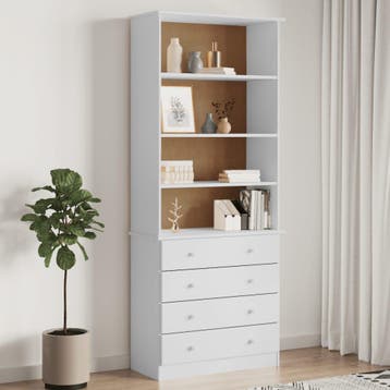 vidaXL Boekenkast met lades ALTA 77x35x186,5 cm massief, Verzenden, Nieuw