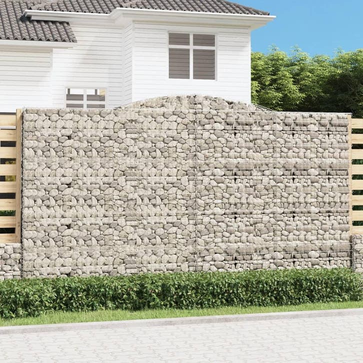 vidaXL Schanskorf gewelfd 400x30x220/240 cm gegalvaniseerd, Tuin en Terras, Bloempotten, Nieuw, Verzenden