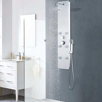 vidaXL Douchepaneel 25x44,6x130 cm glas wit, Verzenden