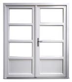 PVC Dubbele deur 3/4 glas Basic Plus b175xh204 cm wit, Doe-het-zelf en Bouw, Deuren en Vliegenramen, 120 cm of meer, Nieuw, Ophalen of Verzenden