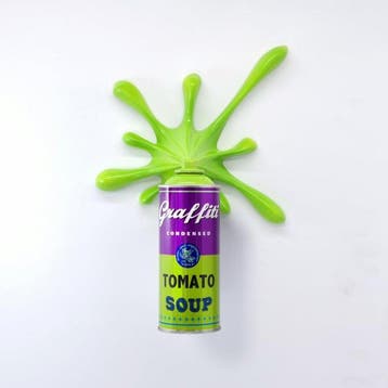 2FAST - Green Graffiti Tomato Soup Splash Sculpture