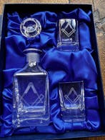 Masonic spirit decanter set. - Verre à eau - Verre, Cristal, Collections