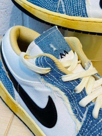 Air Jordan - x Sashiko Denim Aj One P45,5 - Sneakers - Maat: