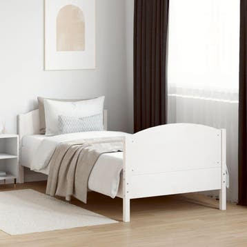vidaXL Bedframe zonder matras massief grenenhout wit 90x200, Verzenden