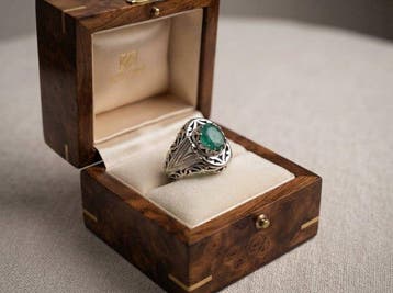 Zonder minimumprijs - Ring Natuurlijke Smaragd -, Handtassen en Accessoires, Nieuw