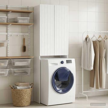 vidaXL Toiletkast ZWOLLE Hoogglans Wit 66 x 25,5 x 190 cm, Verzenden, Nieuw