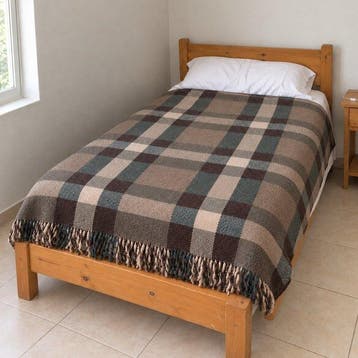 Vintage Heavyweight Reversible Geometric & Plaid Woven