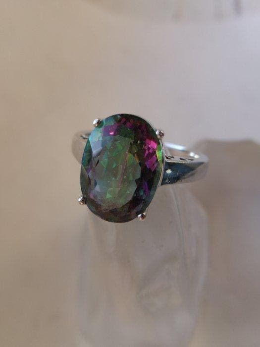 Zilver, Mystic Quartz - Ring - Art Deco-stijl, Antiek en Kunst, Kunst | Designobjecten
