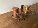 Peper- en zoutstel (3) - messing koper hout -