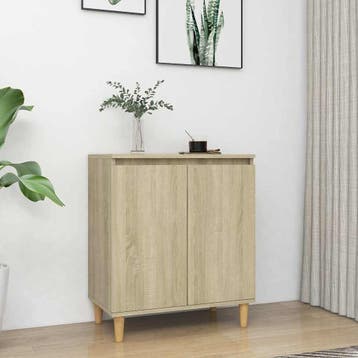 vidaXL Dressoir met houten poten 60x35x70 cm bewerkt hout, Huis en Inrichting, Kasten | Dressoirs, Verzenden, Nieuw