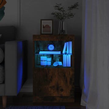 vidaXL Dressoir met LED-verlichting 41x37x67 cm gerookt, Verzenden