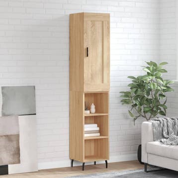 vidaXL Hoge kast 34,5x34x180 cm bewerkt hout sonoma, Verzenden, Nieuw