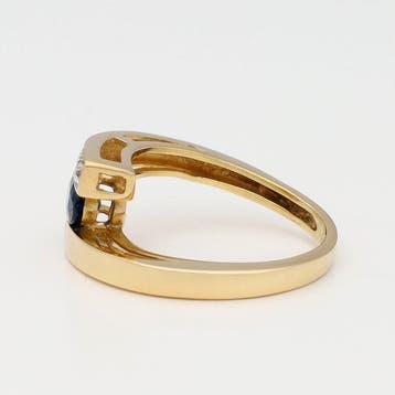 Bague - 18 carats Or jaune Saphir - Diamant, Bijoux, Sacs & Beauté