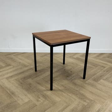 vierkante kantinetafel 70x70 cm, donker beuken - zwart, Bureau