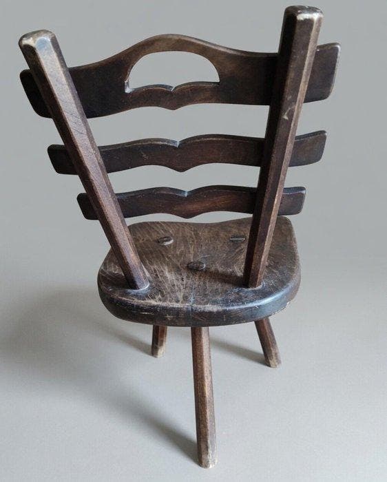 Stoel - Eik - Brutalistische vintage stoel, Antiek en Kunst, Antiek | Overige Antiek