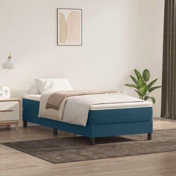 vidaXL Boxspring zonder matras fluweel donkerblauw 90x220 cm, Verzenden, Nieuw