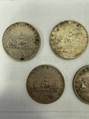 Italië, Republiek 500 Lire Caravelle Argento (5 monete) 1958