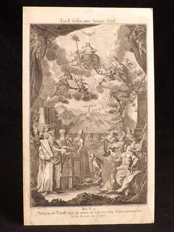 Complete Set of 5 Biblical Engravings – Augsburg – 18th