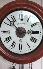 Horloge scolaire - Bois, Verre - 1850-1900 - Horloge antique, Antiquités & Art, Antiquités | Horloges