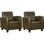 Set van 2 Leren fauteuils Joy - Elegance Green, Nieuw, Ophalen of Verzenden, 50 tot 75 cm, Leer