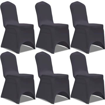 vidaXL Stoelhoes stretch antraciet 6st, Verzenden, Nieuw