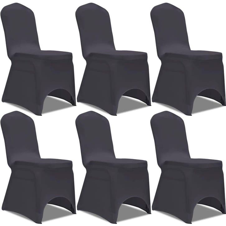 vidaXL Stoelhoes stretch antraciet 6st, Tuin en Terras, Tuinmeubel-accessoires, Nieuw, Verzenden