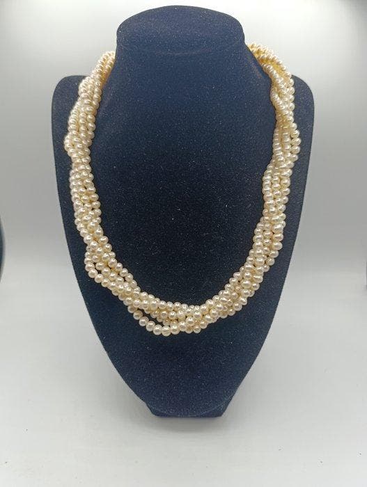 Zonder minimumprijs - Halsketting Zilver, natuurlijke parels, Handtassen en Accessoires, Kettingen