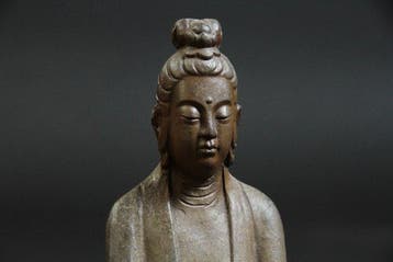 Bizen-ware keramiek Zittende Kannon Bodhisattva (Kwan